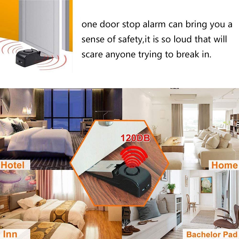 Door Wedge Alarm - 120 db Wireless Door Stop Stopper