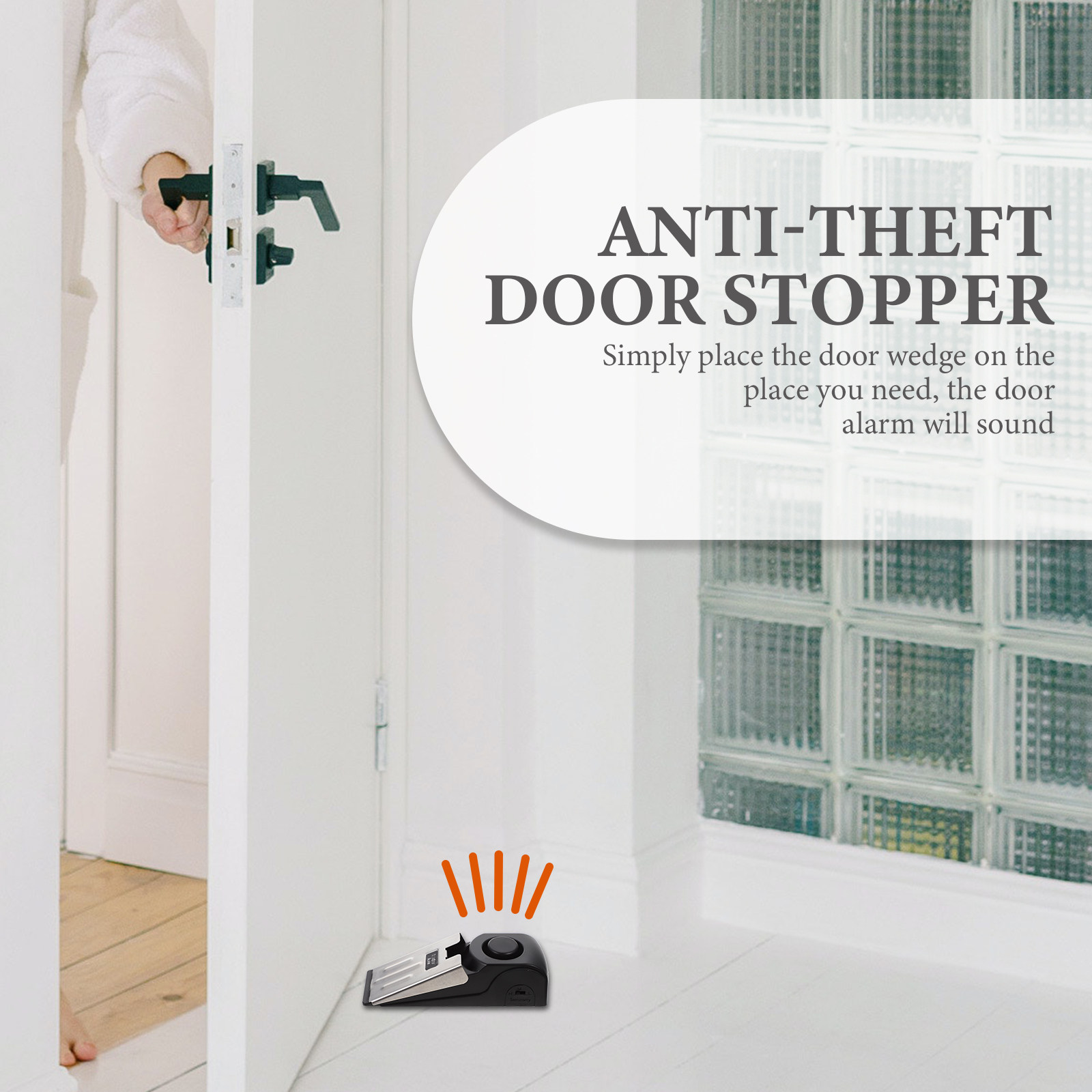 Door Wedge Alarm - Press Type Door Stopper with Security