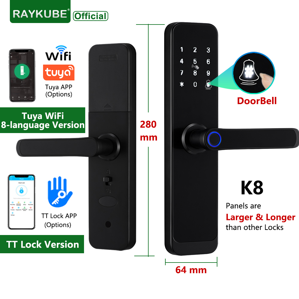 Home Security Key - RAYKUBE K8 Smart Door Lock TTlock