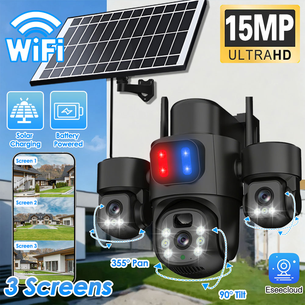 Home Security Panel - WIFI Solar PTZ Camera Outdoor 15MP