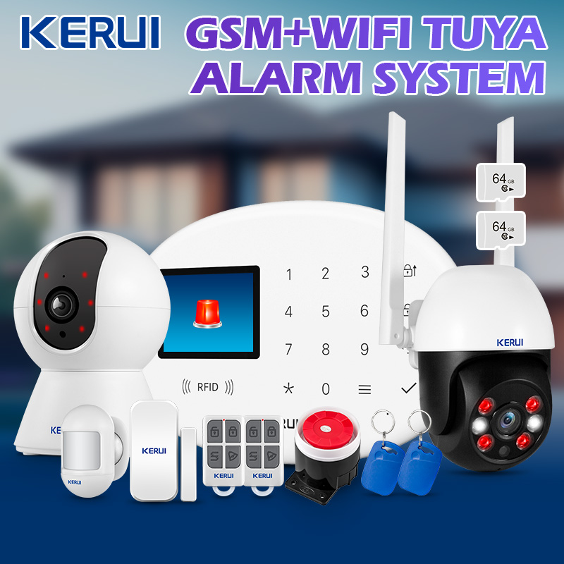 Home Security No Wifi - KERUI Tuya Wireless Home Alarm Kit