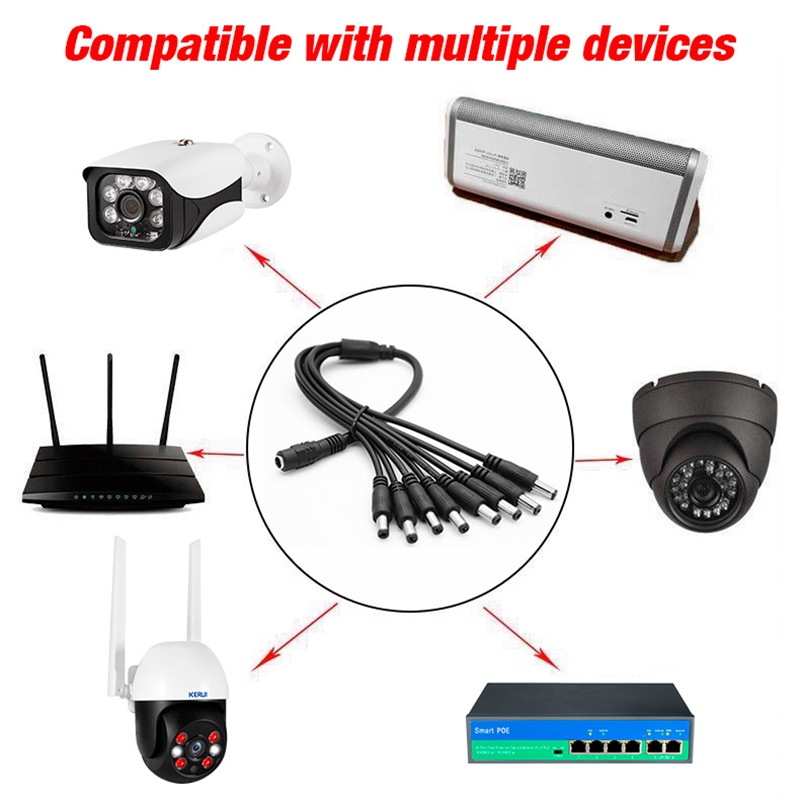 5.5 x 2.1mm 1 Female to 2 4 8  - Home Security Camera Installation ulasan dan harga