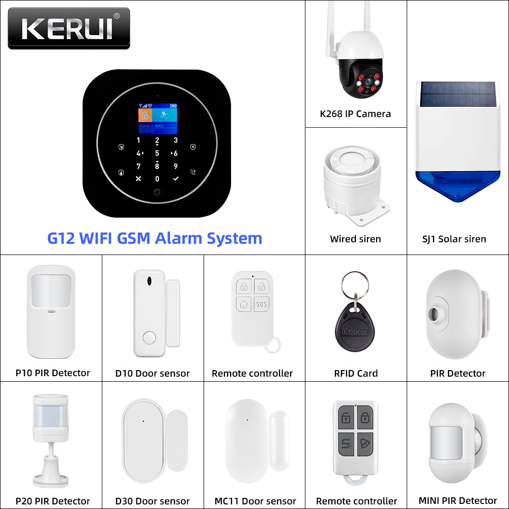 KERUI G12 2G Wifi Wireless Hom - Home Security No Wifi ulasan dan harga