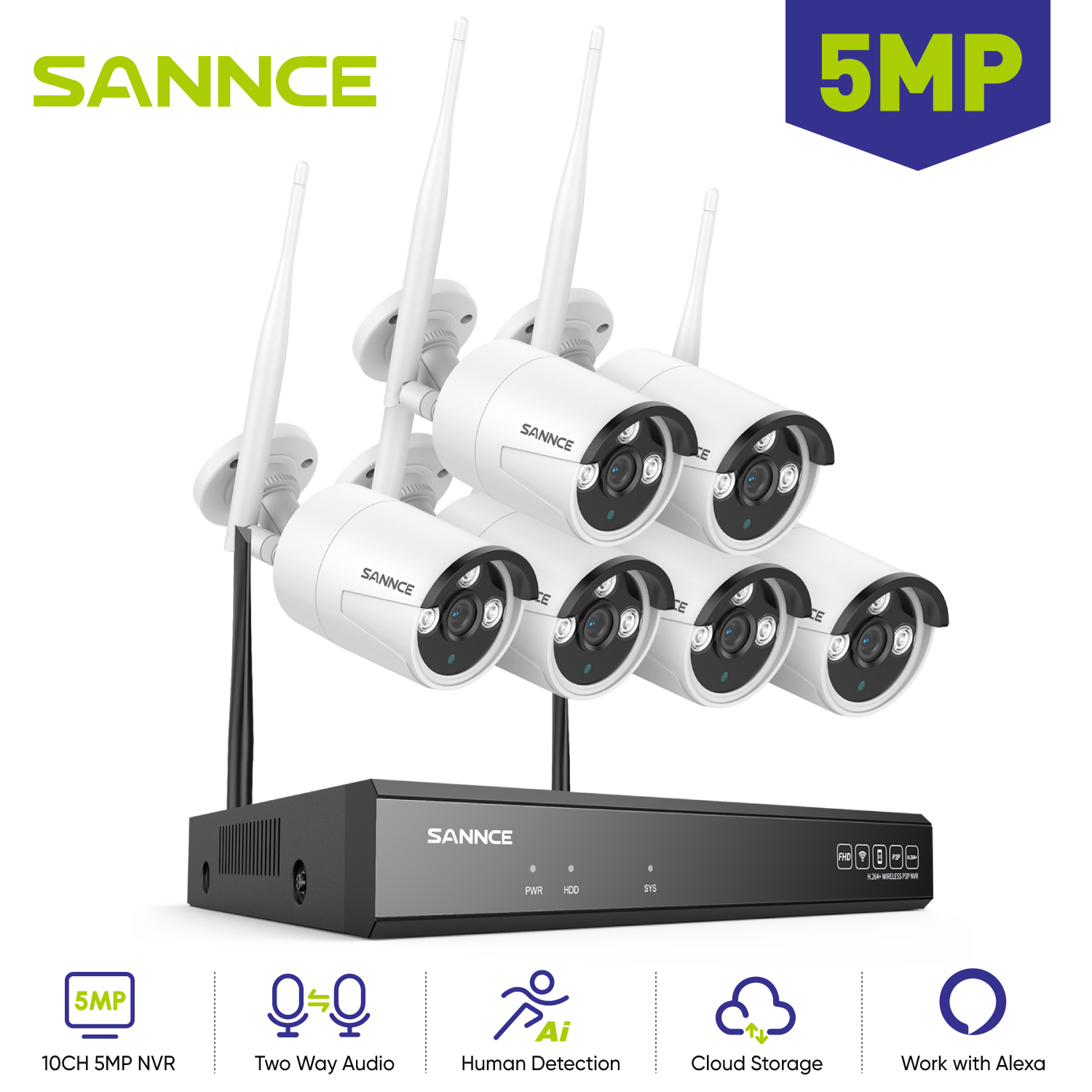 SANNCE 6PCS 5MP Wifi Camera IP - Home Security Panel ulasan dan harga