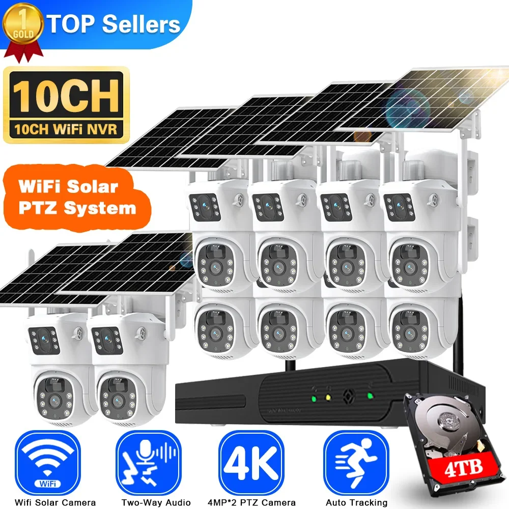 4K 8MP Dual Lens Wifi Solar CC - Home Security Panel ulasan dan harga