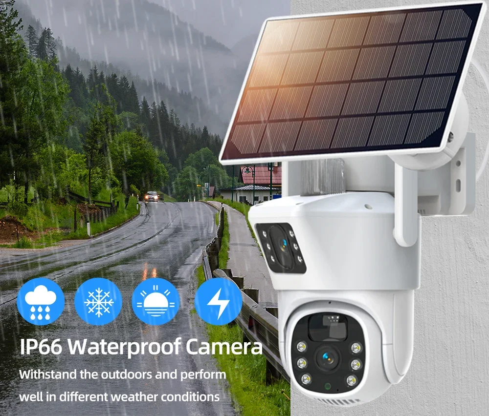 4K 8MP Dual Lens Wifi Solar CC - Home Security Panel ulasan dan harga