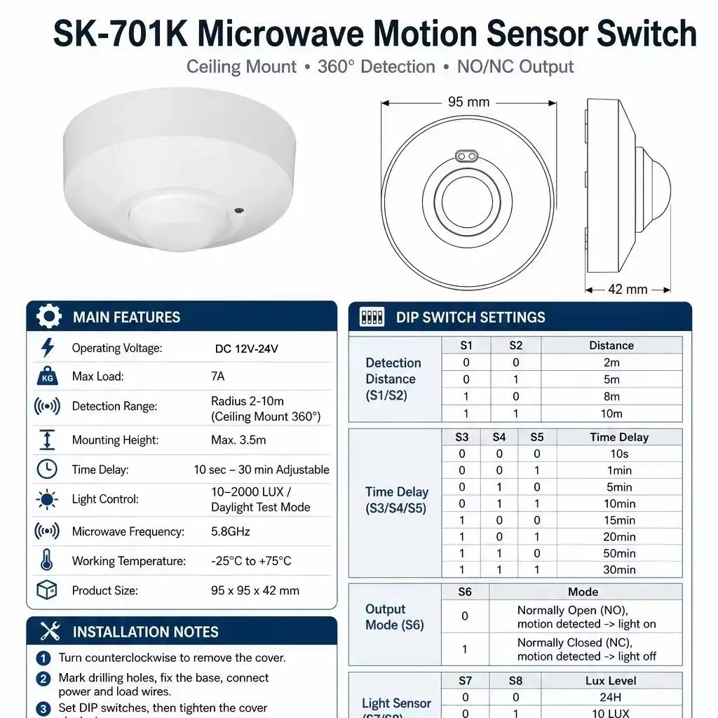 Ceiling Mounted DC12V-24V Micr - Home Security Radar System ulasan dan harga