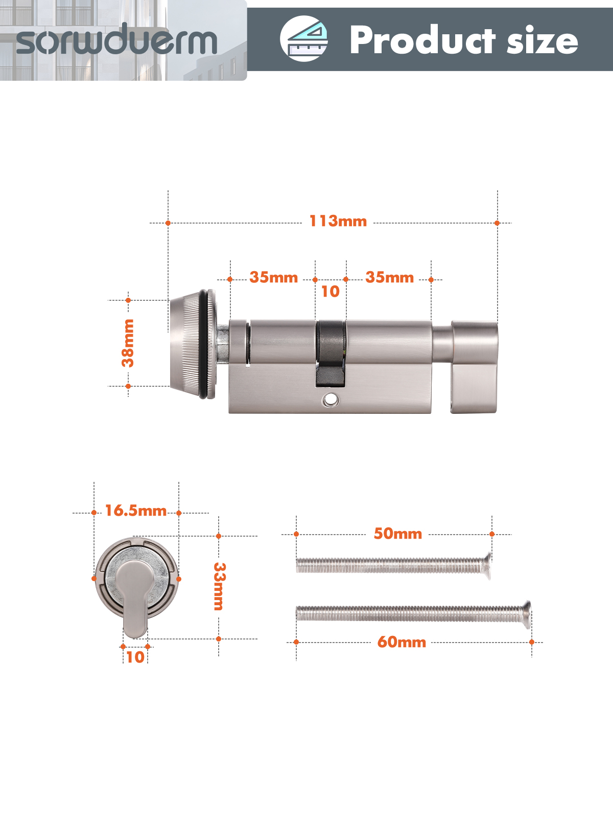 1 Zinc Alloy Indoor Door Lock  - Home Security Key ulasan dan harga