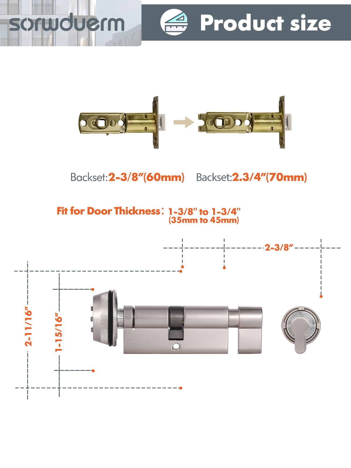 1 Zinc Alloy Indoor Door Lock  - Home Security Key ulasan dan harga