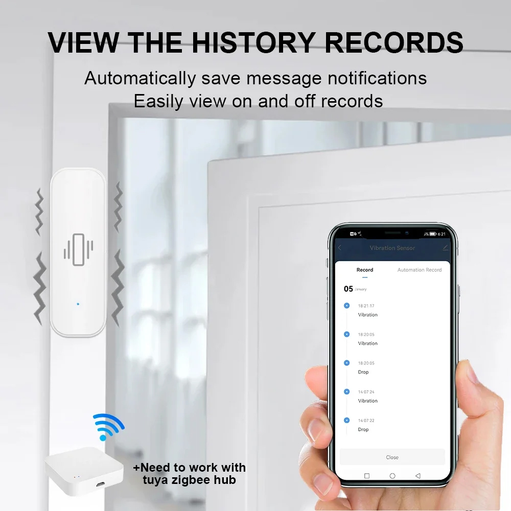 Smart ZigBee Vibration Sensor  - Home Security Guard ulasan dan harga