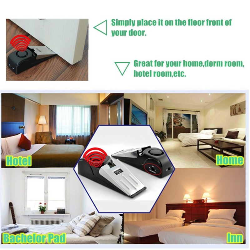 120 db Wireless Door Stop Stop - Door Wedge Alarm ulasan dan harga