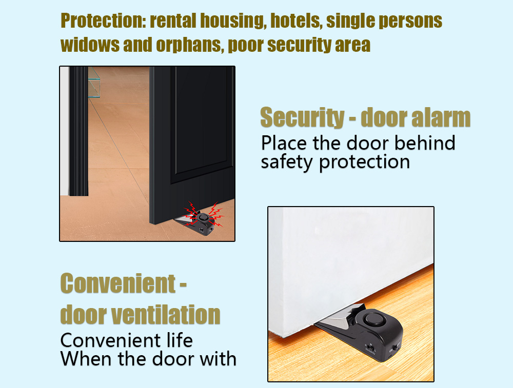 120 db Wireless Door Stop Stop - Door Wedge Alarm ulasan dan harga