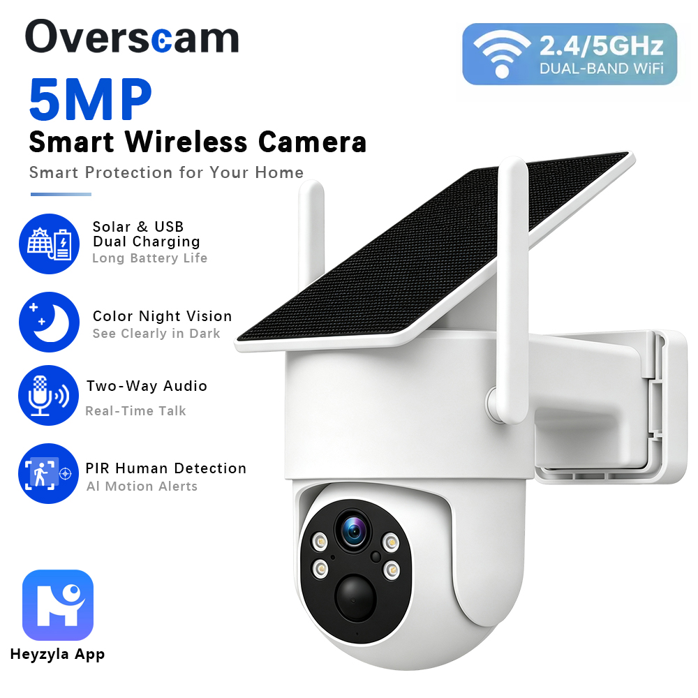 5MP Solar Powered PTZ Camera F - Home Security Panel ulasan dan harga