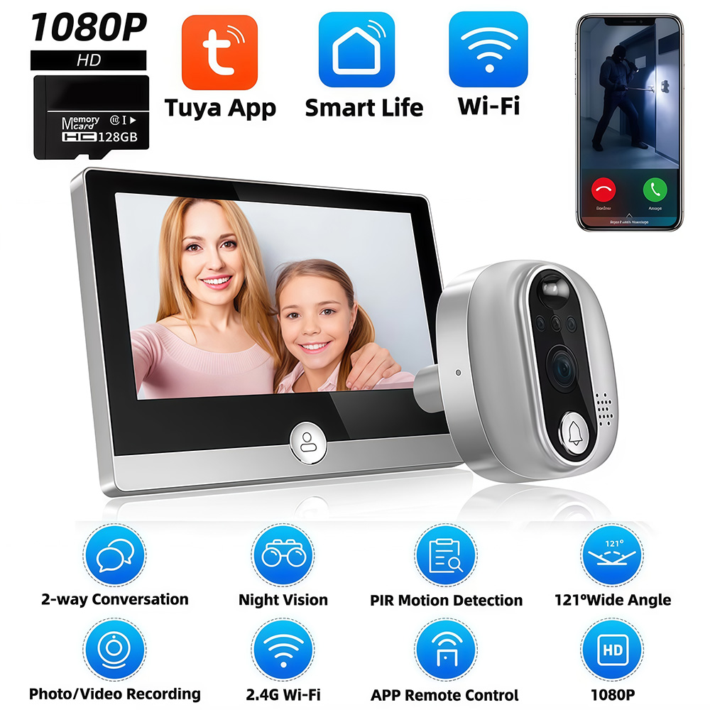 Tuya 1080P WiFi Door Bell Came - Home Security Doorbell Camera ulasan dan harga
