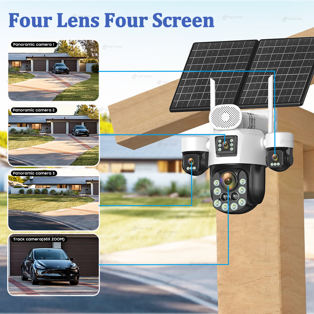 AOV Four Lens Outdoor Surveill - Home Security Camera Installation ulasan dan harga