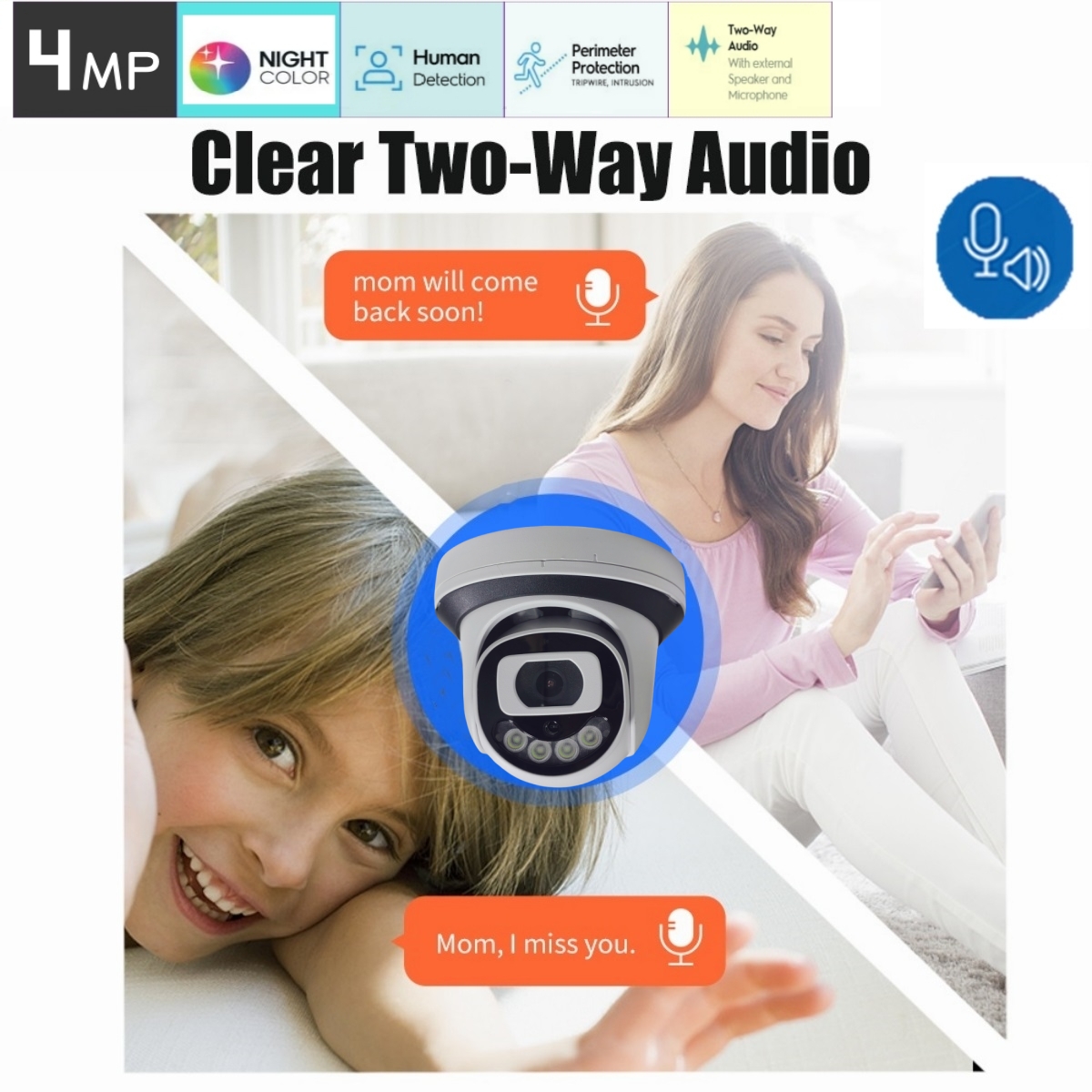 4MP WiFi Security Camera Indoo - Home Security Video Systems ulasan dan harga