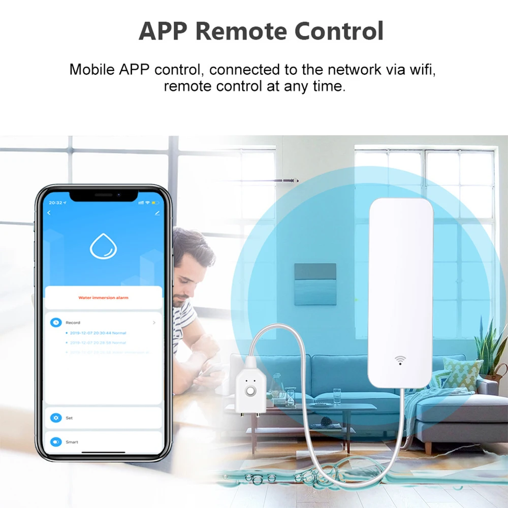 Tuya WiFi Zigbee Water Sensor  - Home Security Guard ulasan dan harga
