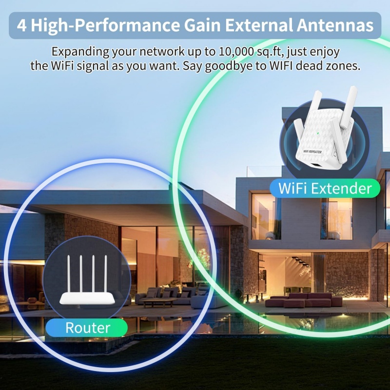 1200Mbps Wireless Wifi Extende - Home Security No Wifi ulasan dan harga