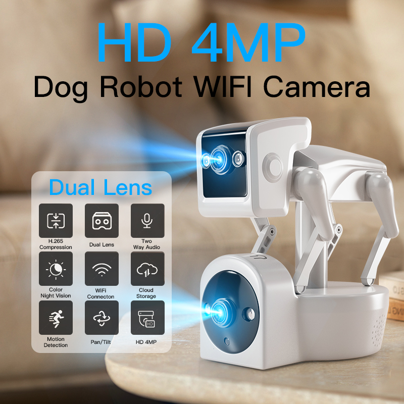 1080P 5G Dual Lens Robot Dog C - Home Security Robot Dog ulasan dan harga