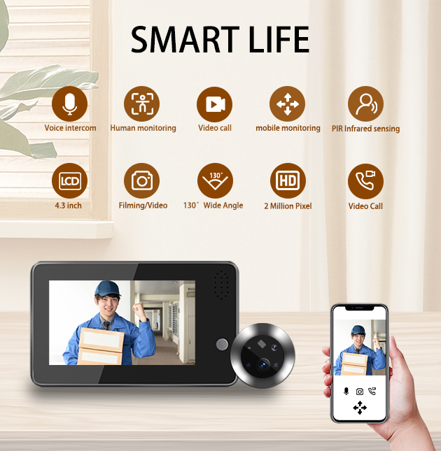 4.3inch Tuya Smartlife WiFi Do - Home Security Doorbell Camera ulasan dan harga