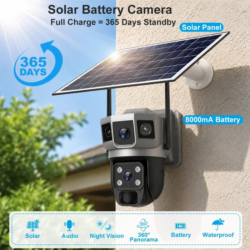 V380 4K 3 Screens 4G Camera So - Home Security Panel ulasan dan harga