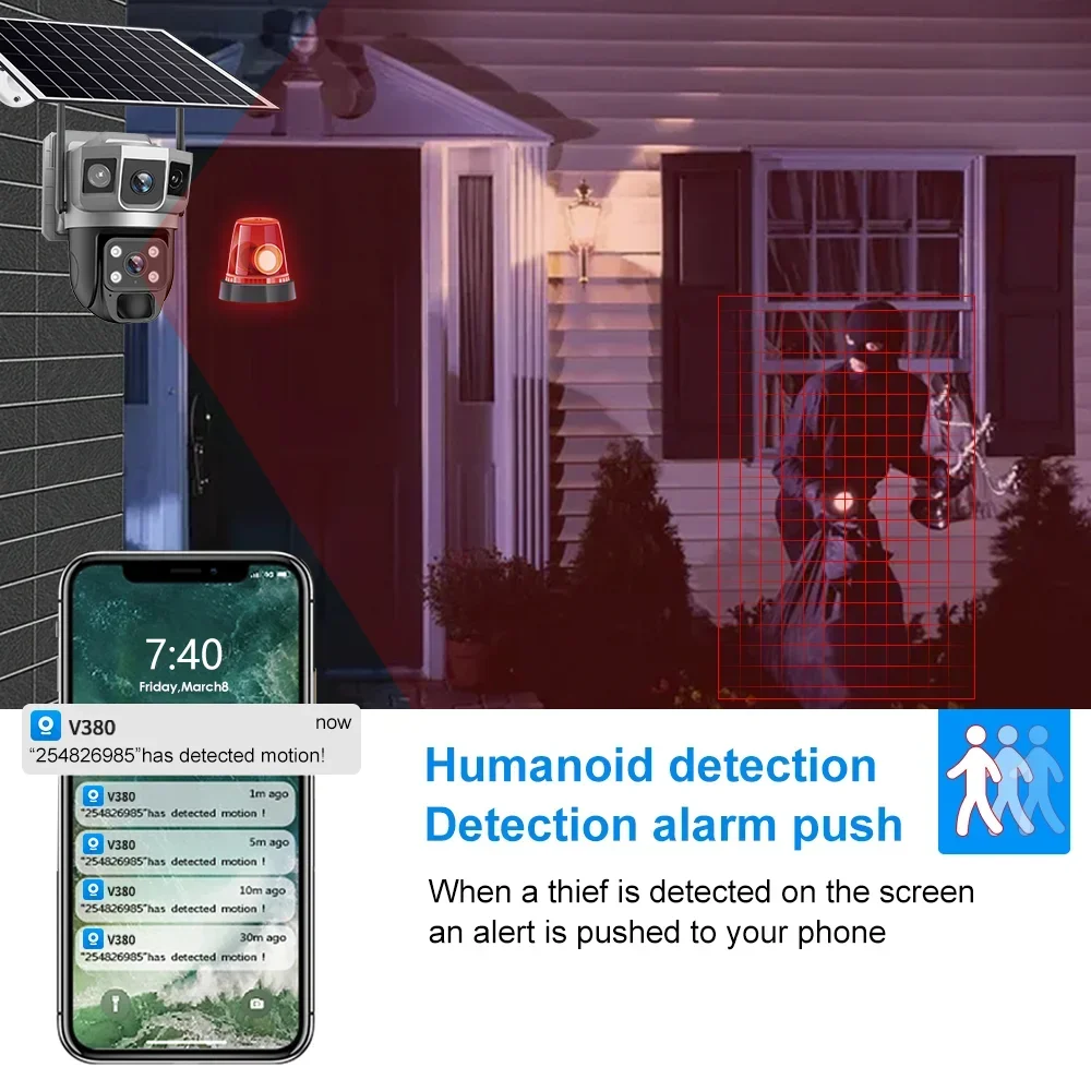 V380 4K 3 Screens 4G Camera So - Home Security Panel ulasan dan harga