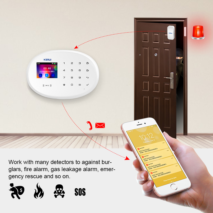 KERUI W202 WIFI GSM Alarm Syst - Home Security No Wifi ulasan dan harga