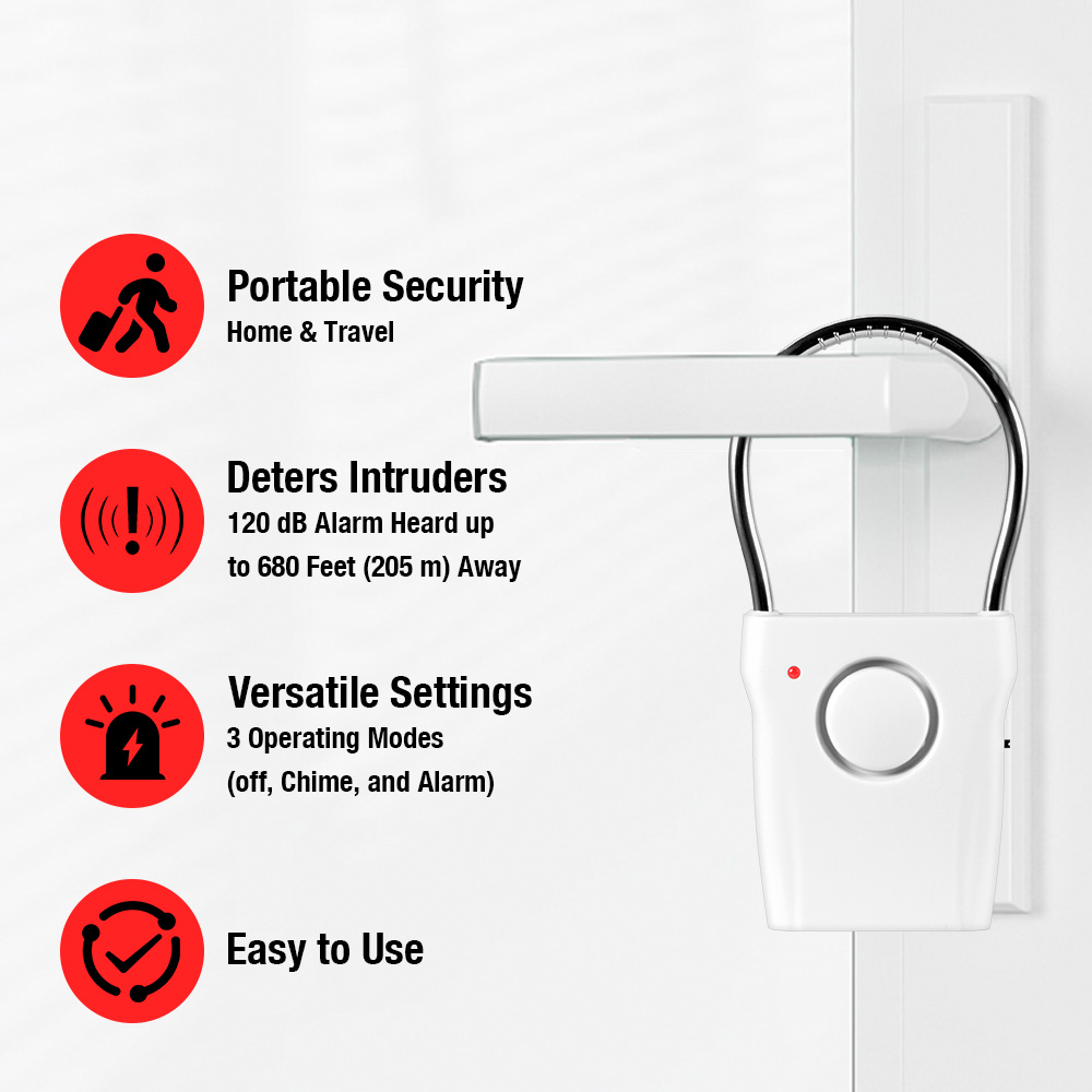 120dB Door Handle Alarm with A - Door Wedge Alarm ulasan dan harga