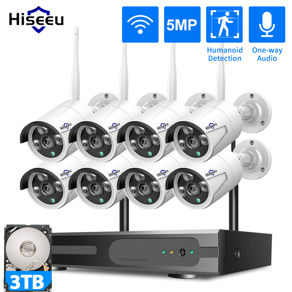 Hiseeu 3/5/8MP WiFi CCTV Camer - Home Security Panel ulasan dan harga
