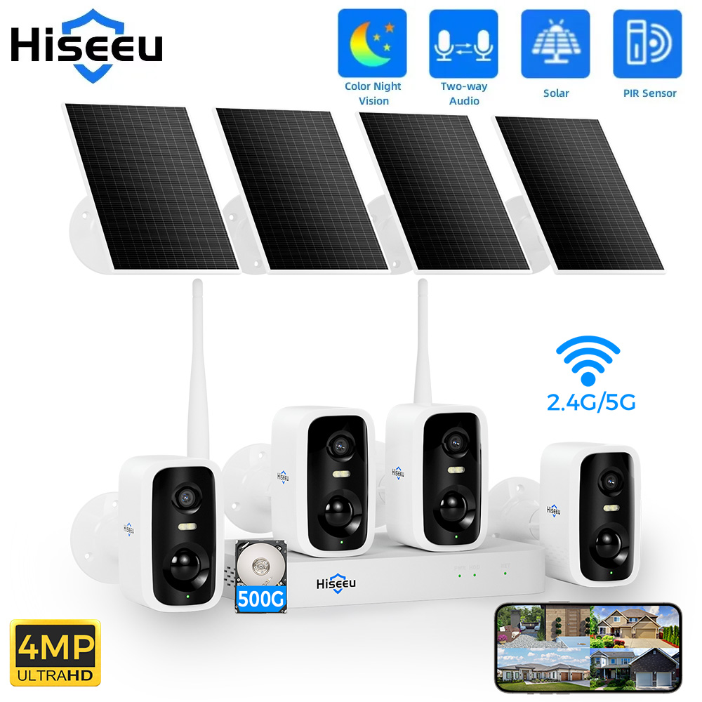 Hiseeu 10CH NVR 4MP WiFi Solar - Home Security Panel ulasan dan harga