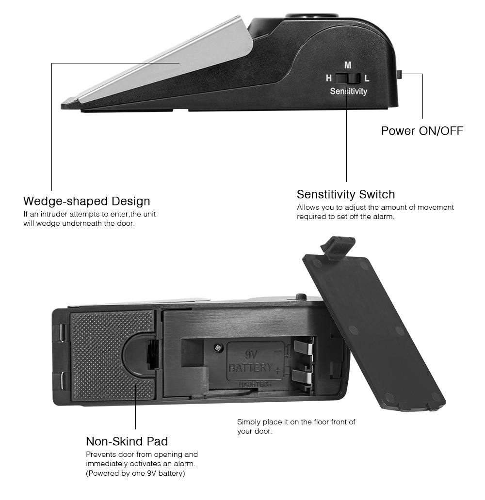Wireless Anti-theft Door Stop  - Door Wedge Alarm ulasan dan harga
