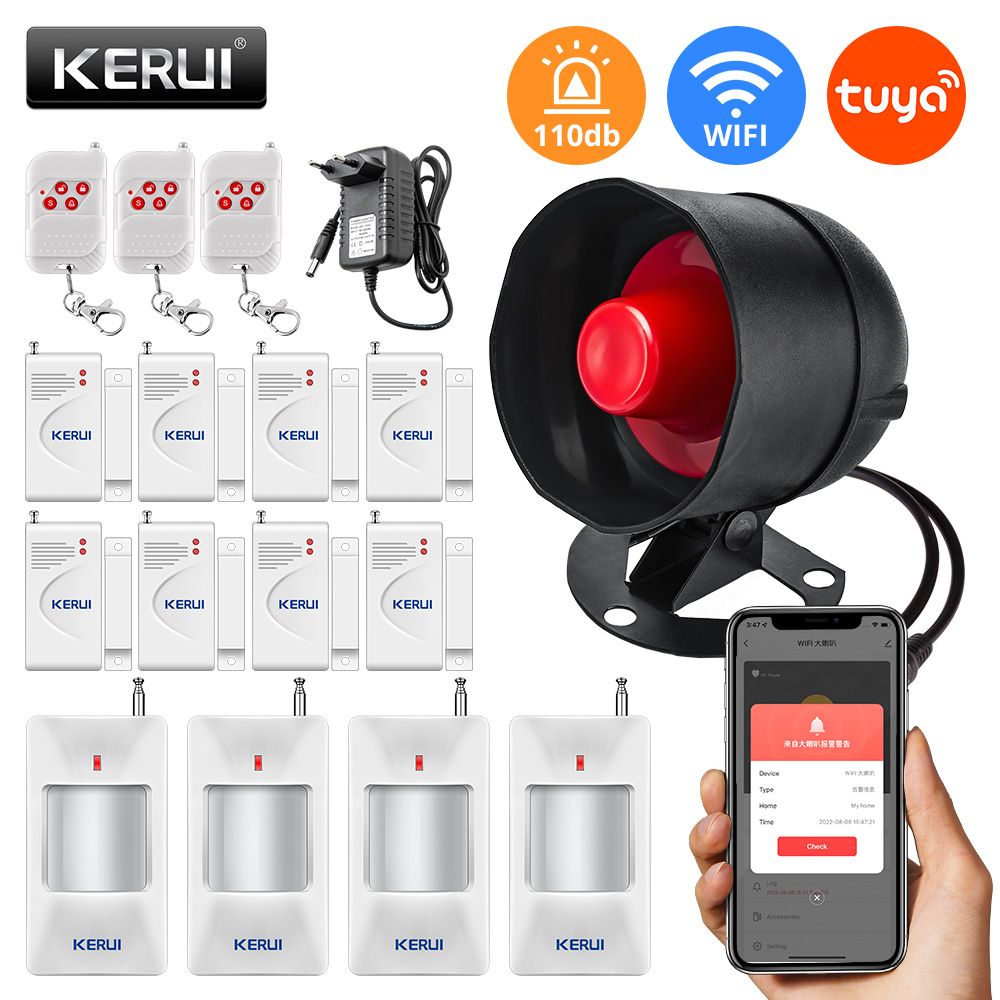 KERUI Tuya WIFI Loudly Speaker - Home Security No Wifi ulasan dan harga
