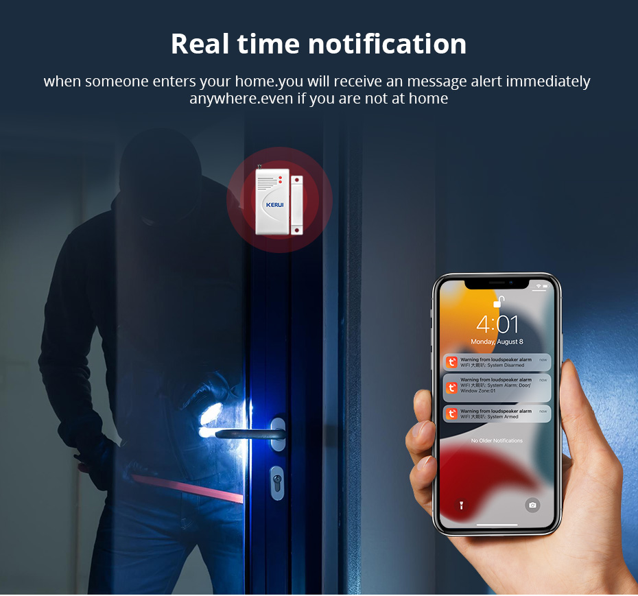 KERUI Tuya WIFI Loudly Speaker - Home Security No Wifi ulasan dan harga