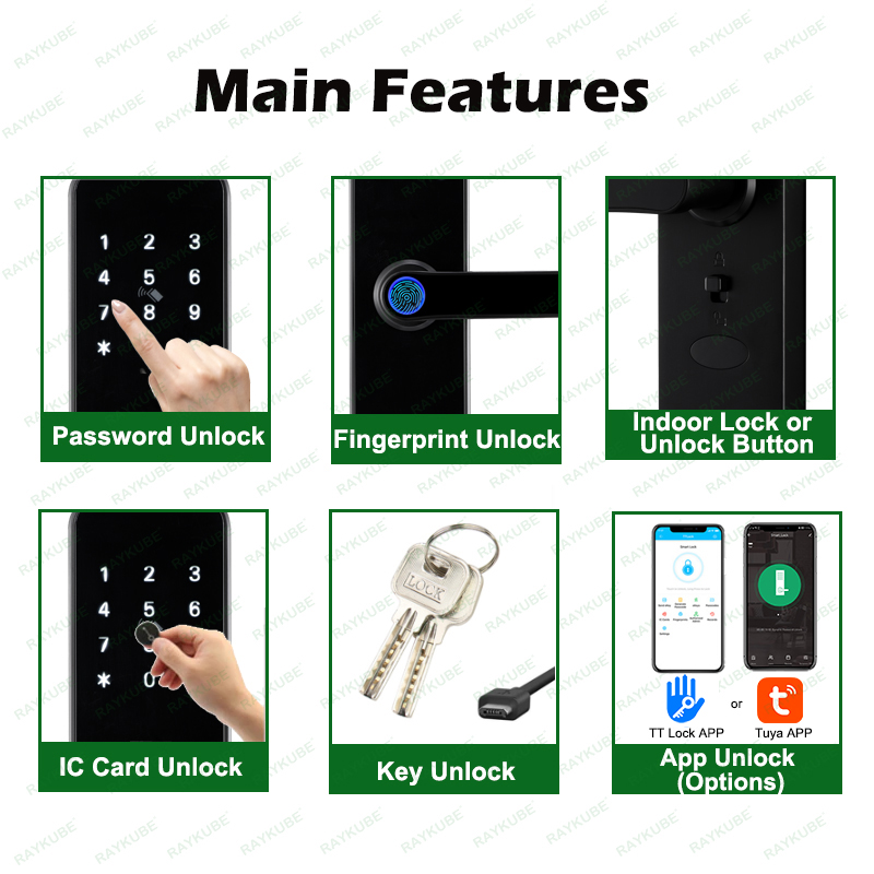 RAYKUBE K8 Smart Door Lock TTl - Home Security Key ulasan dan harga