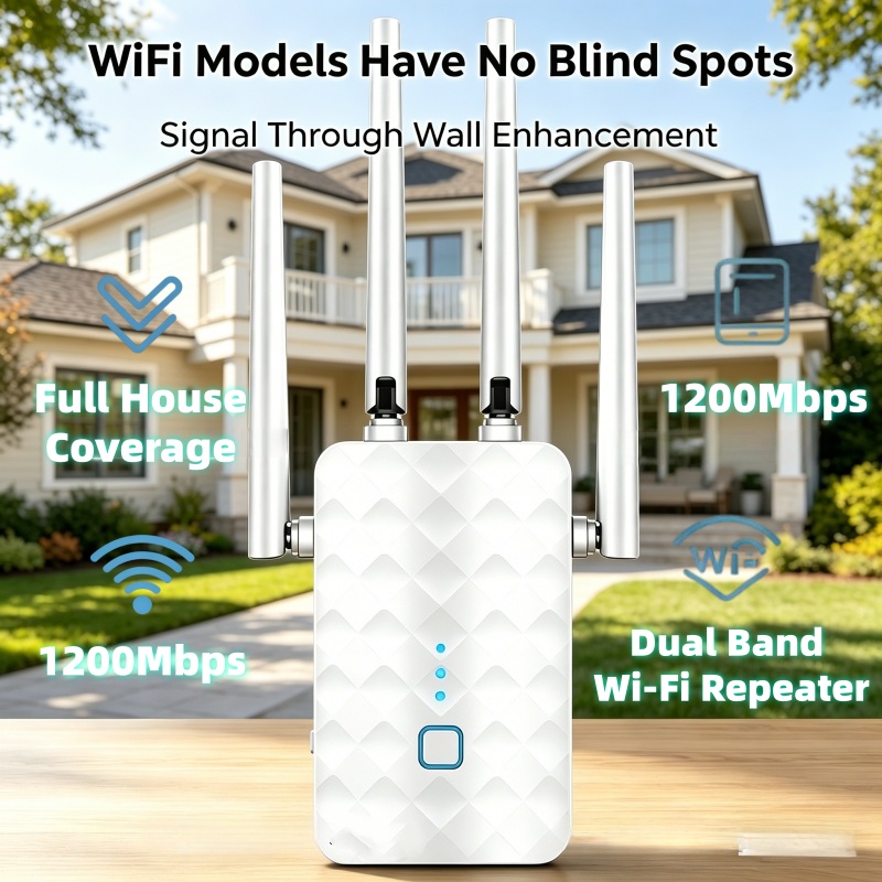 1200Mbps WiFi Repeater Wireles - Home Security No Wifi ulasan dan harga