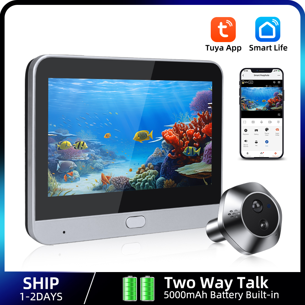 1080P WiFi Peephole Tuya Smart - Home Security Doorbell Camera ulasan dan harga