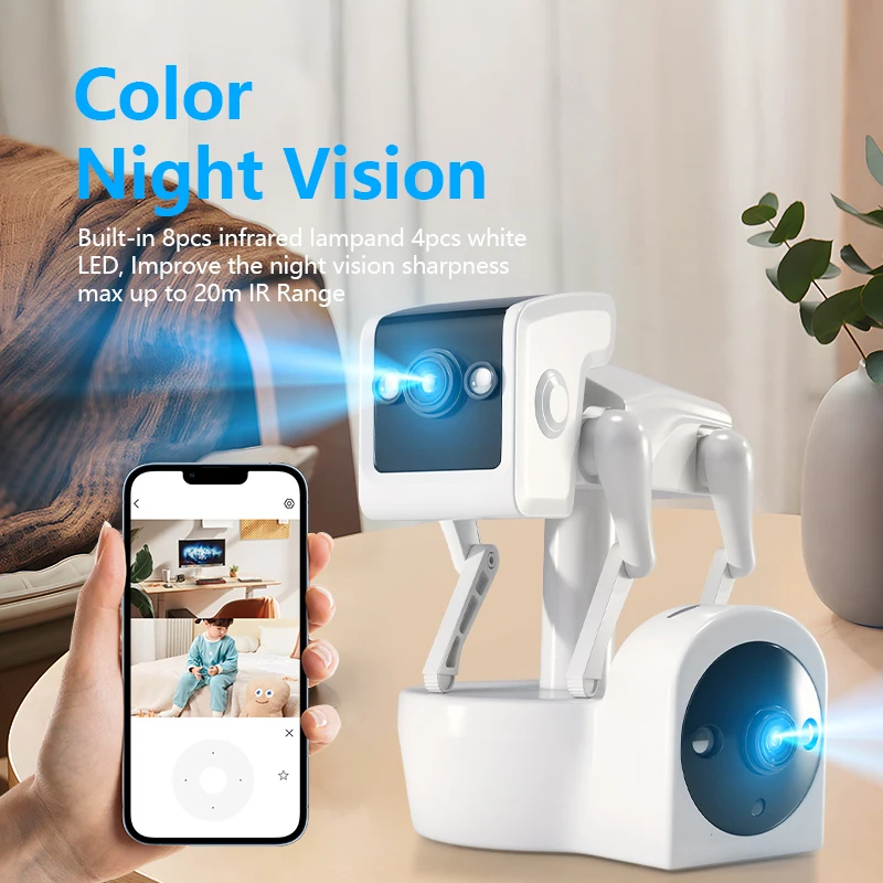 1080P 5G Dual Lens Robot Dog C - Home Security Robot Dog ulasan dan harga