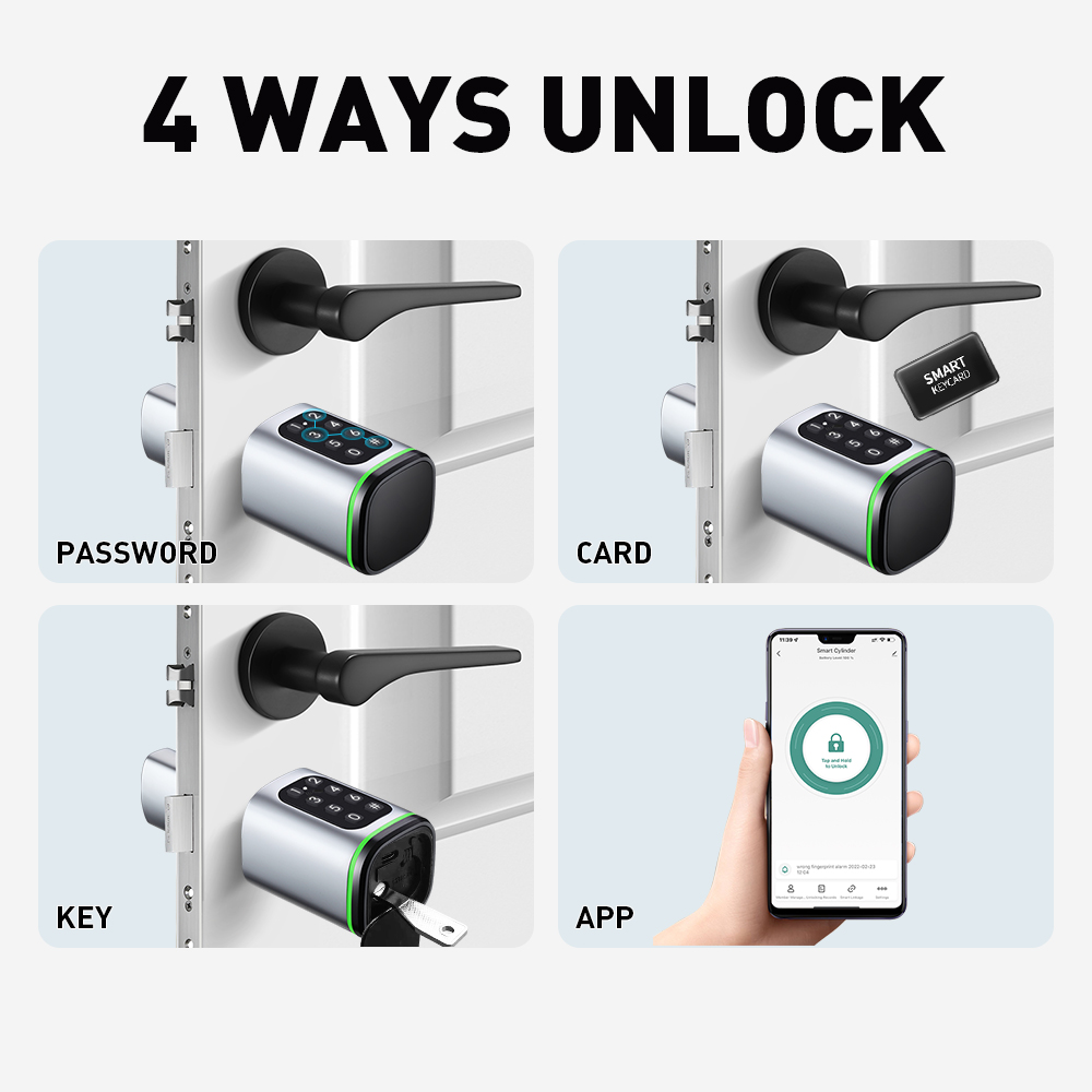 Smart Cylinder Lock Tuya 60-90 - Home Security Key ulasan dan harga