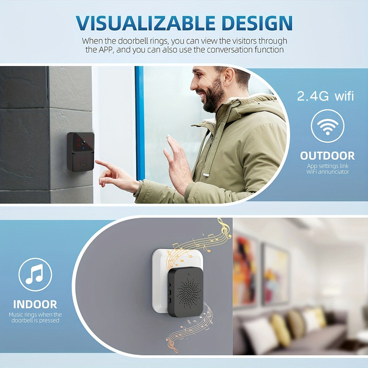 Tuya Wireless Smart Video Door - Home Security Camera Installation ulasan dan harga